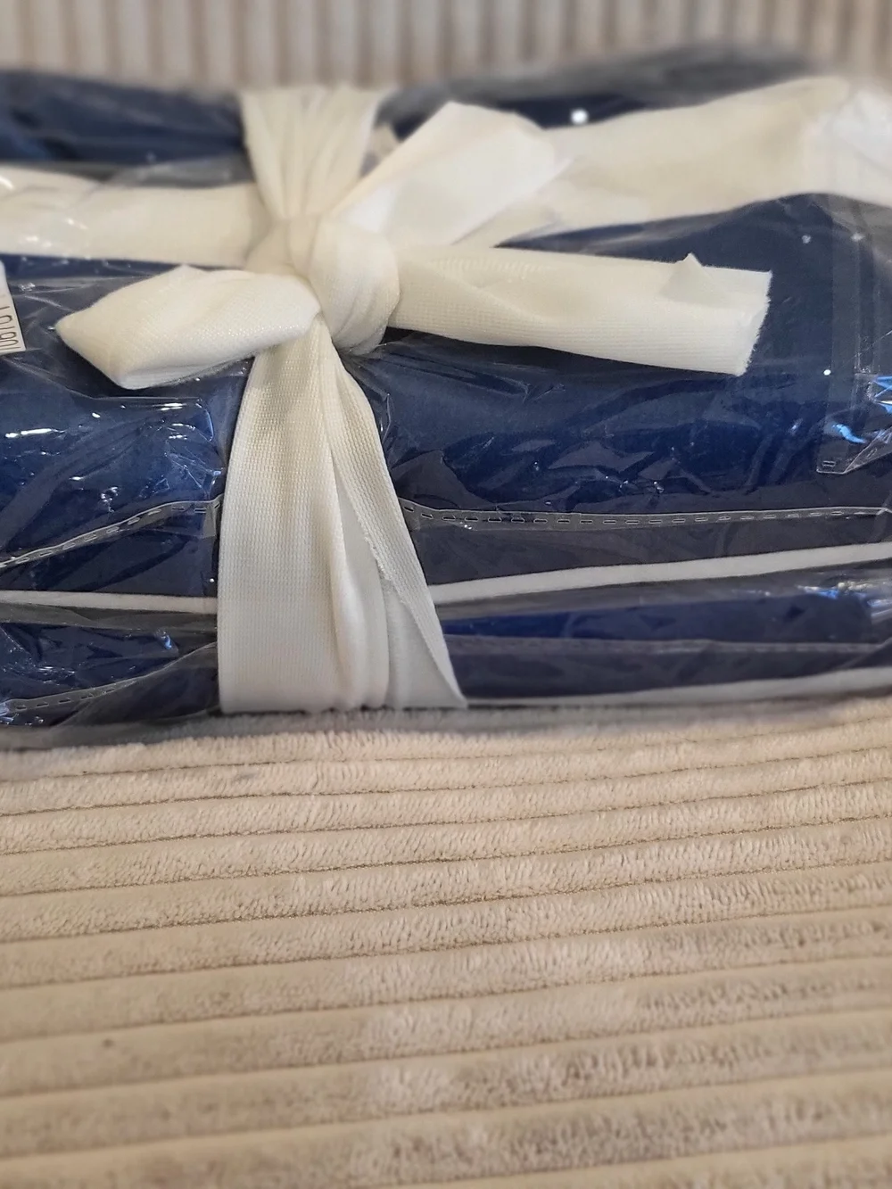 Striped Navy & White BEACH TOWELS SET OF 2 40 CM X 70CM